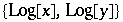 {Log[x], Log[y]}