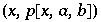 (x, p[x, a, b])
