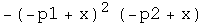 -(-p1 + x)^2 (-p2 + x)