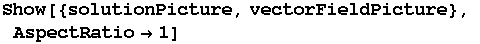 Show[{solutionPicture, vectorFieldPicture}, AspectRatio1]