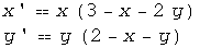 x ' x (3 - x - 2y) y ' y (2 - x - y) 